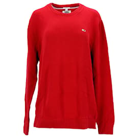 Tommy Hilfiger-Tommy Hilifger Pull tricoté Tommy Classics pour homme en coton rouge-Rouge