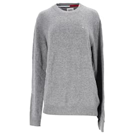 Tommy Hilfiger-Mens Cotton And Wool Crew Neck Jumper-Grey