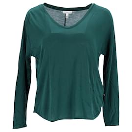 Tommy Hilfiger-Camiseta feminina essencial com decote em V-Verde