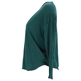 Tommy Hilfiger-Camiseta esencial con cuello en V para mujer-Verde