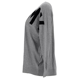 Tommy Hilfiger-Suéter feminino com logotipo abstrato de algodão orgânico-Cinza