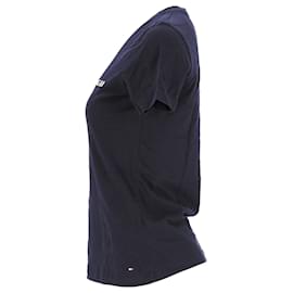 Tommy Hilfiger-T-shirt essentiel en coton biologique pour femme-Bleu Marine