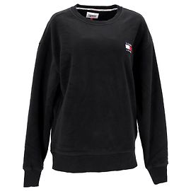 Tommy Hilfiger Herren-Sweatshirt aus Polarfleece mit Tommy-Badge aus schwarzem Polyester Schwarz