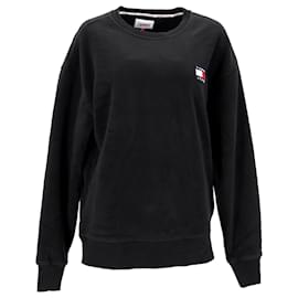 Tommy Hilfiger-Tommy Hilfiger Mens Tommy Badge Polar Fleece Sweatshirt in Black Polyester-Black