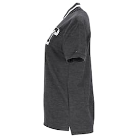 Tommy Hilfiger-Mens Stripe Collar Polo Shirt-Grey