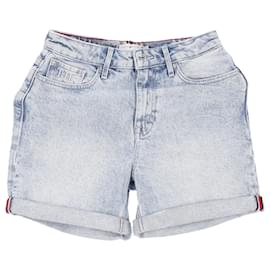 Tommy Hilfiger-Shorts jeans femininos essenciais Slim Fit-Azul,Azul claro