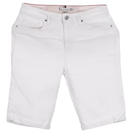 Tommy Hilfiger-Womens Slim Fit Denim Shorts-White