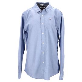 Tommy Hilfiger Herren-Baumwollhemd mit normaler Passform Blau