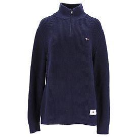 Tommy Hilfiger Grobstrick-Pullover für Herren mit Stehkragen Marineblau