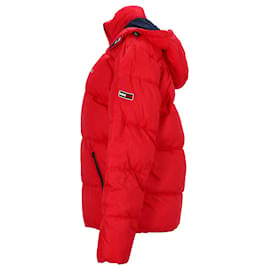 Tommy Hilfiger-Mens Essential Hooded Recycled Puffer Jacket-Red