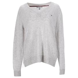 Tommy Hilfiger-Damen-Pullover mit normaler Passform-Weiß,Roh