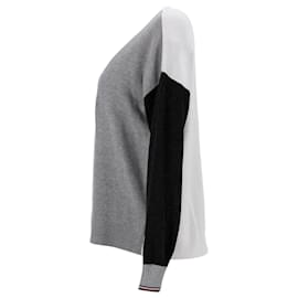 Tommy Hilfiger-Damen-Pullover aus farbblockierter Bio-Baumwolle-Grau