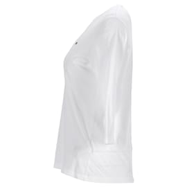 Tommy Hilfiger-Camiseta feminina Heritage três quartos com gola redonda-Branco