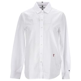 Tommy Hilfiger-Camisa feminina de manga comprida com ajuste regular-Branco
