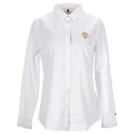 Tommy Hilfiger Camisa Oxford ajustada básica con bordado para mujer Blanco