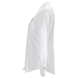 Tommy Hilfiger-Tailliertes Oxford-Hemd mit Stickerei für Damen-Weiß