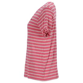 Tommy Hilfiger-Womens Relaxed Fit Stripe T Shirt-Pink