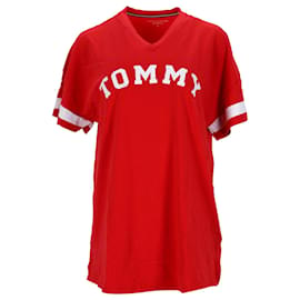 Tommy Hilfiger-Farbblockiertes Damen-Schlafkleid aus Jersey-Rot