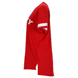 Tommy Hilfiger-Vestido de dormir feminino em jérsei com cor bloqueada-Vermelho