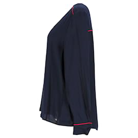 Tommy Hilfiger-Blusa de manga larga de ajuste regular para mujer-Azul marino