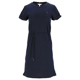 Tommy Hilfiger Vestido estilo camiseta con cordón de algodón para mujer en algodón azul marino Azul marino
