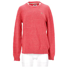 Tommy Hilfiger-Mens Essential Pure Cotton Textured Jumper-Red