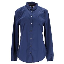 Tommy Hilfiger Damen-Hemd aus Stretch-Baumwolle mit normaler Passform Marineblau