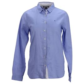 Tommy Hilfiger-Camisa feminina Heritage Oxford Regular Fit-Azul