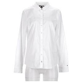Tommy Hilfiger-Tommy Hilfiger Womens Heritage Slim Fit Shirt in White Cotton-White