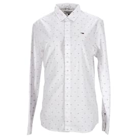 Tommy Hilfiger-Camisa masculina listrada de bolinhas-Branco