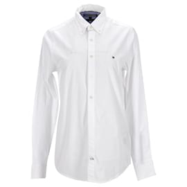 Tommy Hilfiger-Camisa masculina de manga comprida slim fit-Branco