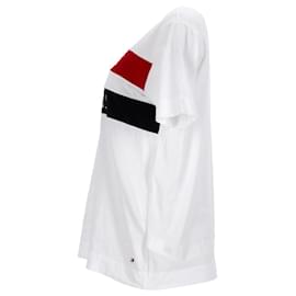 Tommy Hilfiger-T-shirt long en coton biologique pour femme-Blanc