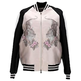 Stella Mc Cartney-Stella McCartney Lorinda upperr-Embroidered Bomber Jacket in Pink Silk-Other