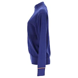 Tommy Hilfiger-Jacke mit durchgehendem Reißverschluss und Textureinsätzen für Herren-Blau