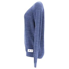 Tommy Hilfiger-Tommy Hilfiger Suéter masculino texturizado com gola redonda em algodão azul-Azul