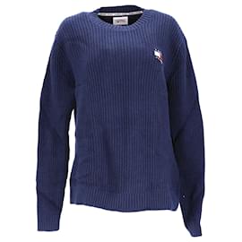 Tommy Hilfiger-Tommy Hilfiger Suéter masculino Tommy Badge Rib Knit em algodão azul-Azul