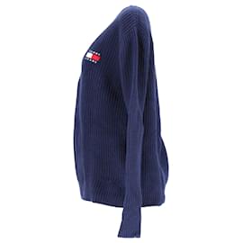 Tommy Hilfiger-Tommy Hilfiger Maglione da uomo in maglia a coste Tommy Badge in cotone blu-Blu