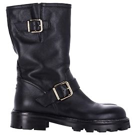 Botas Jimmy Choo Biker II en cuero negro Negro