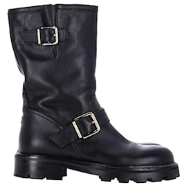 Jimmy Choo-Jimmy Choo Biker II Boots in Black Leather-Black