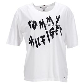 Tommy Hilfiger Camiseta de algodón orgánico con logo Graffiti para mujer Blanco