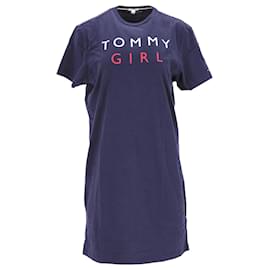 Tommy Hilfiger-Robe de nuit à logo pour femme-Bleu Marine
