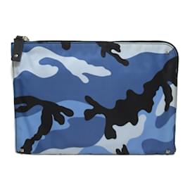 Valentino-Bolsa clutch de nylon com estampa camuflada QY2b0457RDXM1P-Azul
