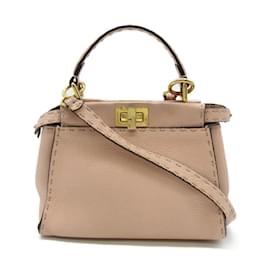 Fendi-Mini Peekaboo Leather Handbag 8BN244-Pink