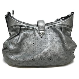 Louis Vuitton-Louis Vuitton Monogramm Mahina XS Schultertasche Leder Schultertasche M95718 in guter Kondition-Silber