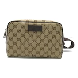 Gucci-GG Canvas Waist Bag 486628-Brown