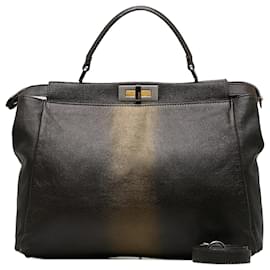 Fendi-Peekaboo-Handtasche aus Leder 8BN210-Braun