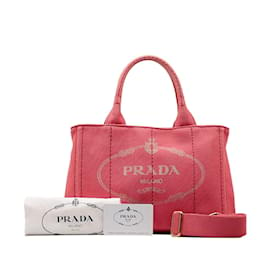 Prada-Canapa Logo Handbag 1BG439-Pink