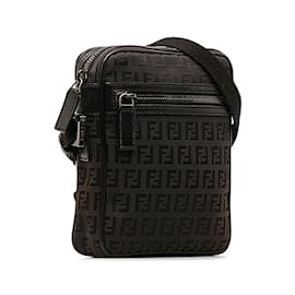 Fendi-Zucchino Canvas Umhängetasche 8BT098-Braun