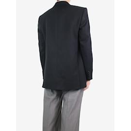 Céline-Black lined-breasted wool blazer - size UK 10-Black