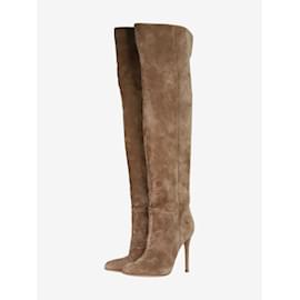 Gianvito Rossi-Brown suede knee-high boots - size EU 38.5-Brown